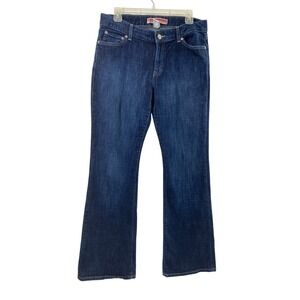 Gap Jeans Womens 10 Curvy Lowrise Bootcut Dark Wash Rhinestone Embroidered Y2K